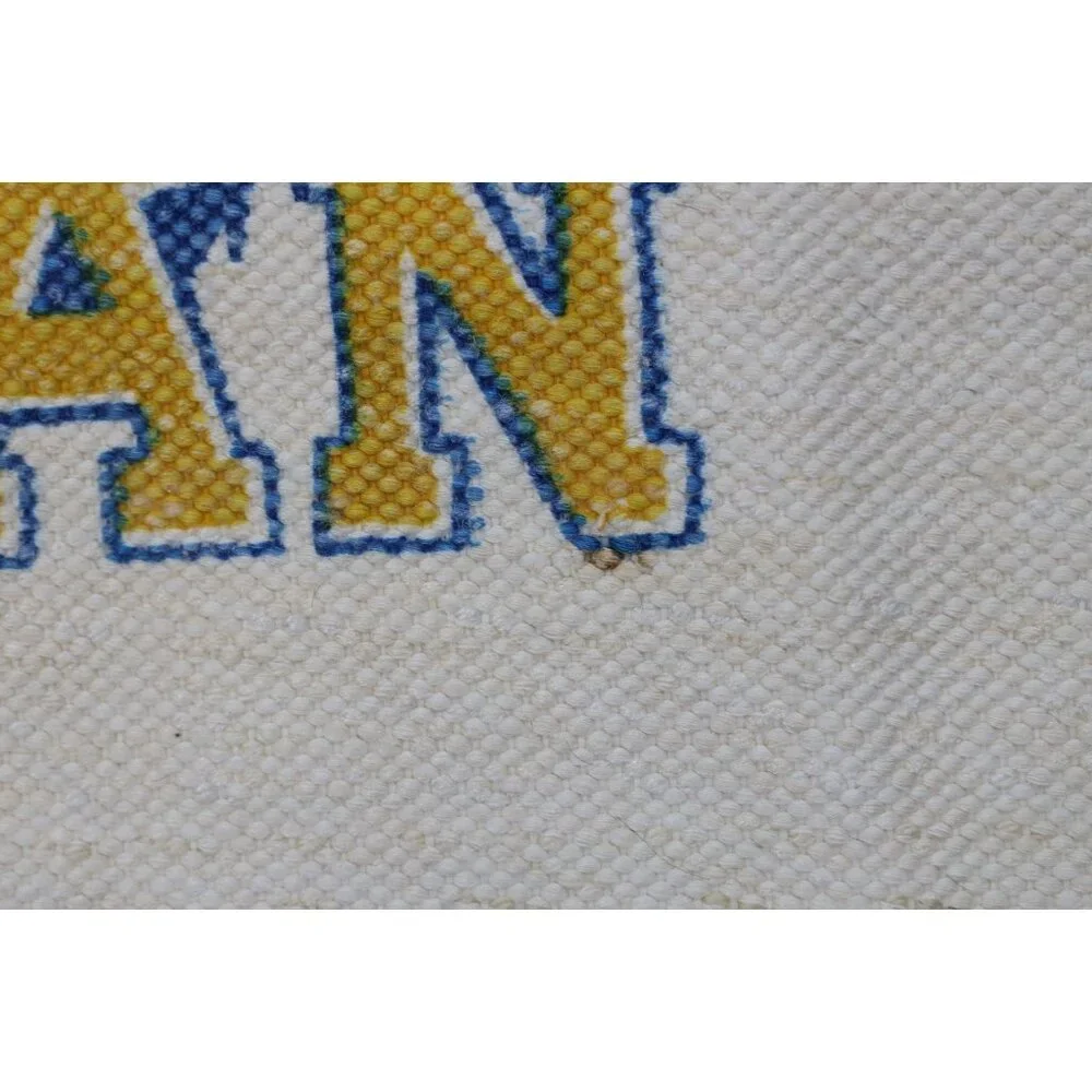 Vtg 70s 80s University of Michigan Wolverine Country Welcome Mat Man Cave 25x44